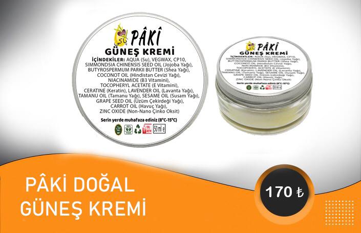 PÂKİ DOĞAL GÜNEŞ KREMİ